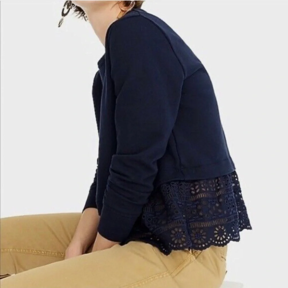 J. Crew Eyelet-hem sweatshirt